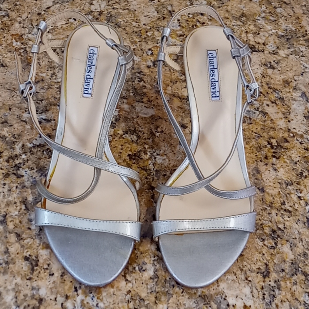 Charles David Silver Sandals